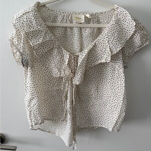 SOLD Maeve White Ruffled Puff Sleeve Blouse